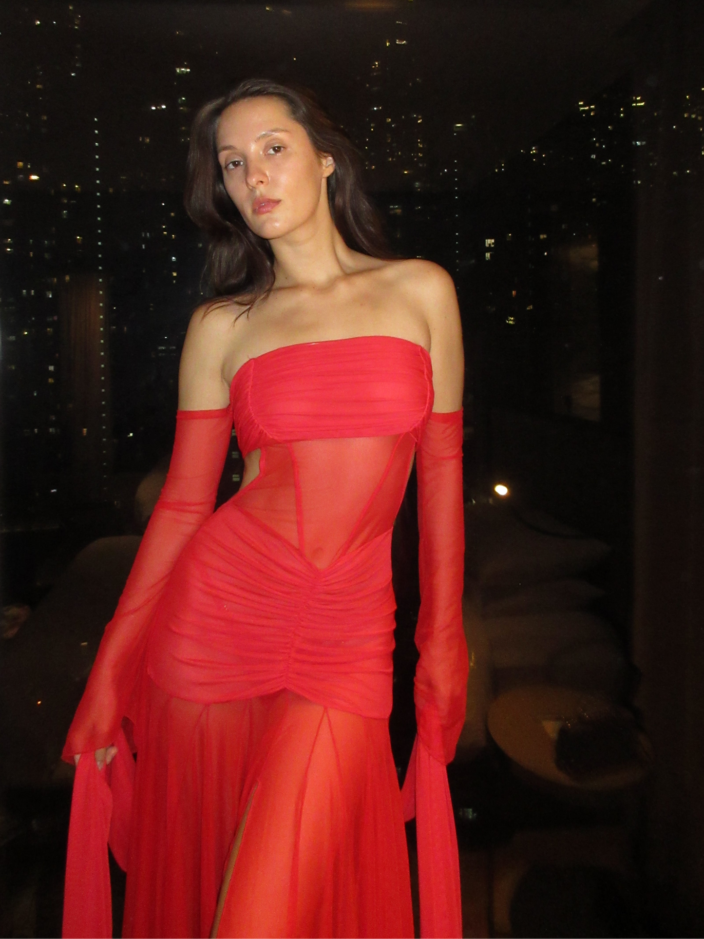 The Athena Dress - Crimson Flame