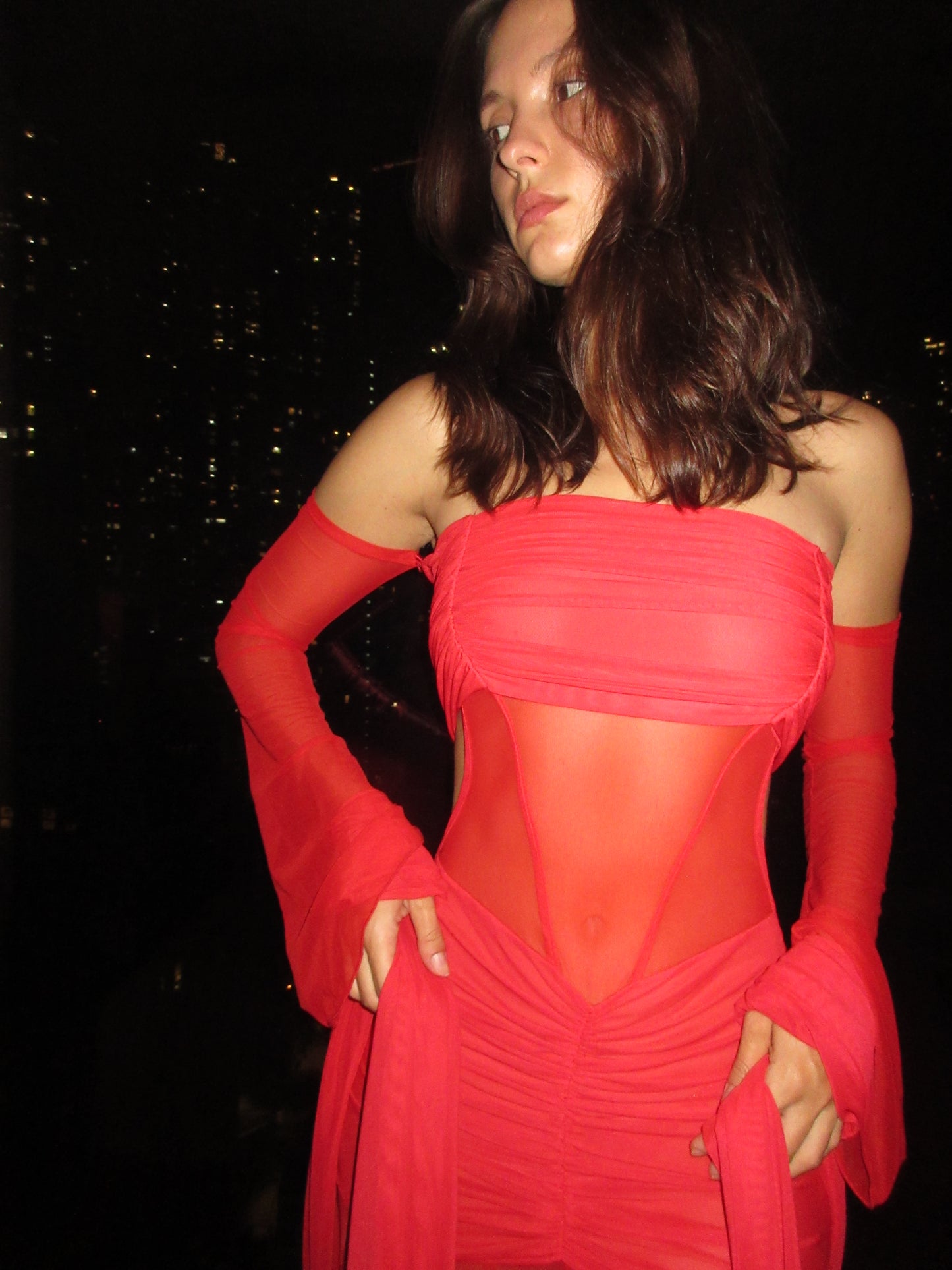 The Athena Dress - Crimson Flame