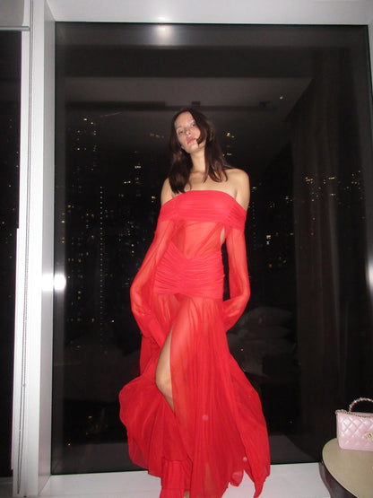 The Athena Dress - Crimson Flame