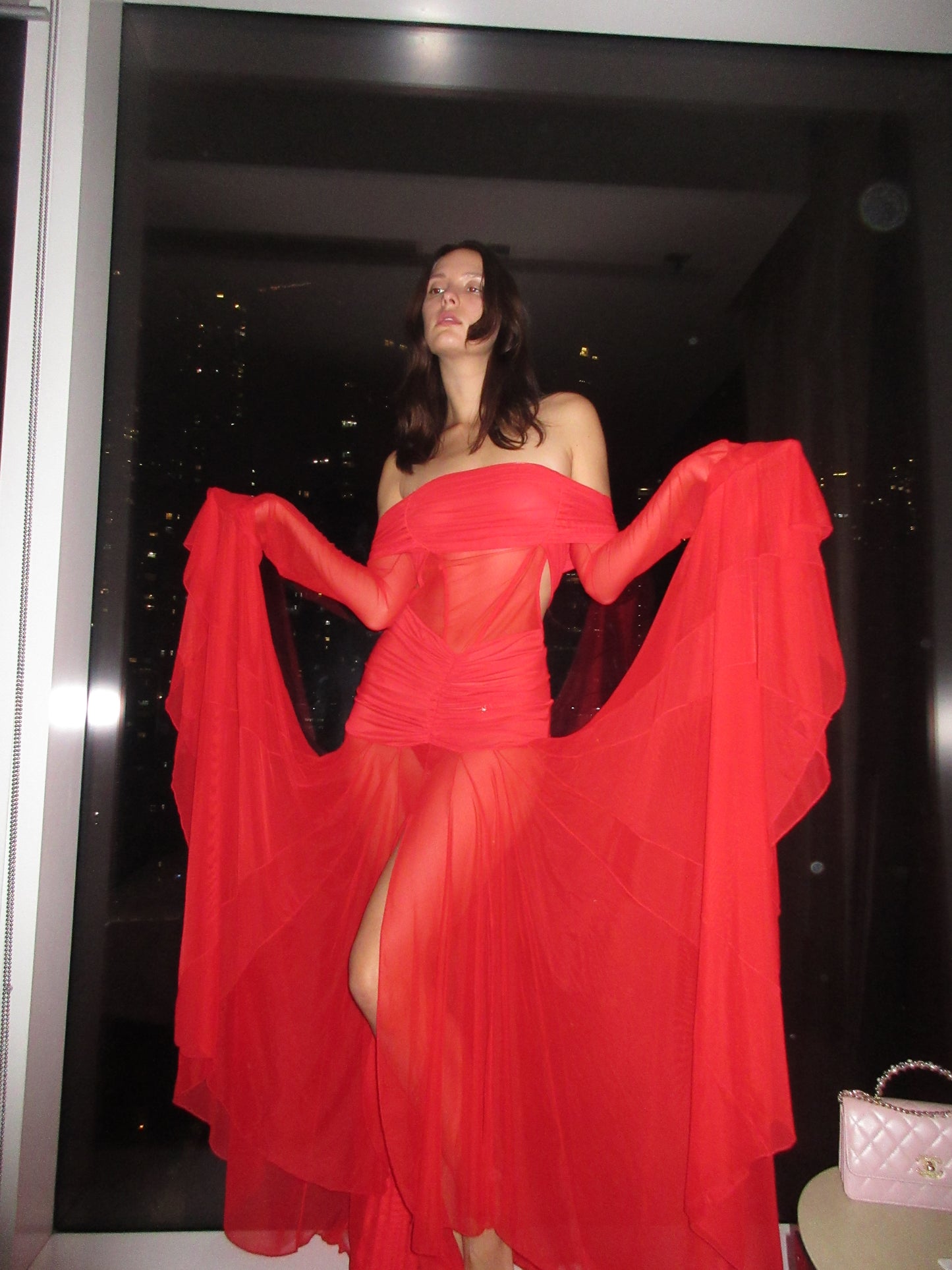 The Athena Dress - Crimson Flame