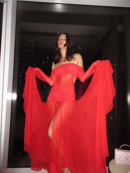 The Athena Dress - Crimson Flame