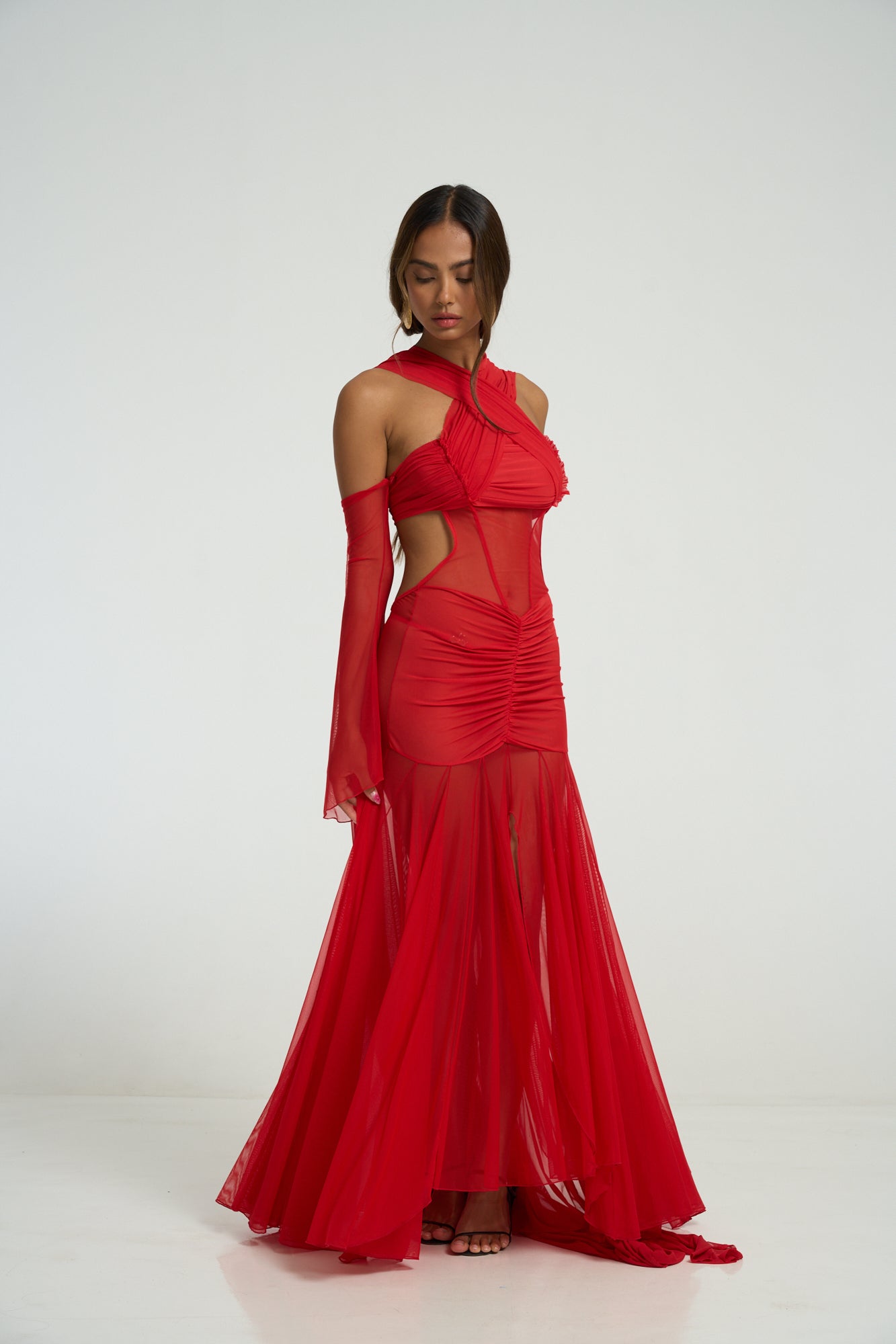The Athena Dress - Crimson Flame