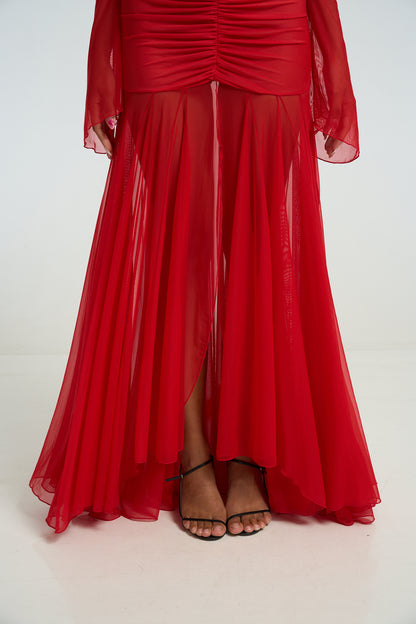 The Athena Dress - Crimson Flame
